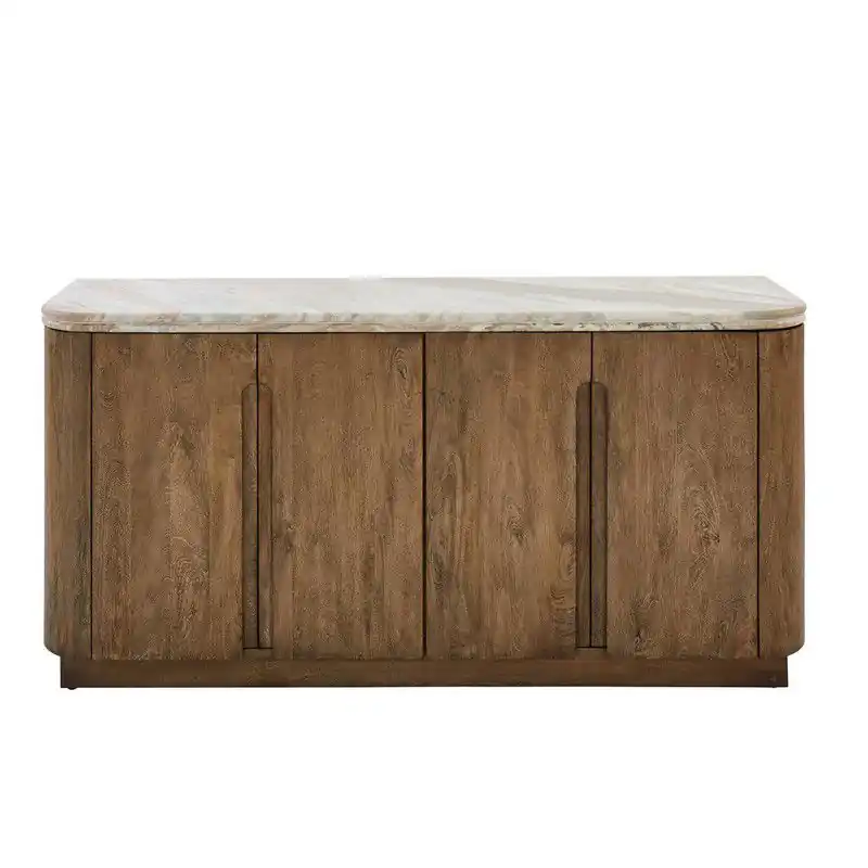 Dressoir van massief hout en marmer BUREN Lage Prijs
