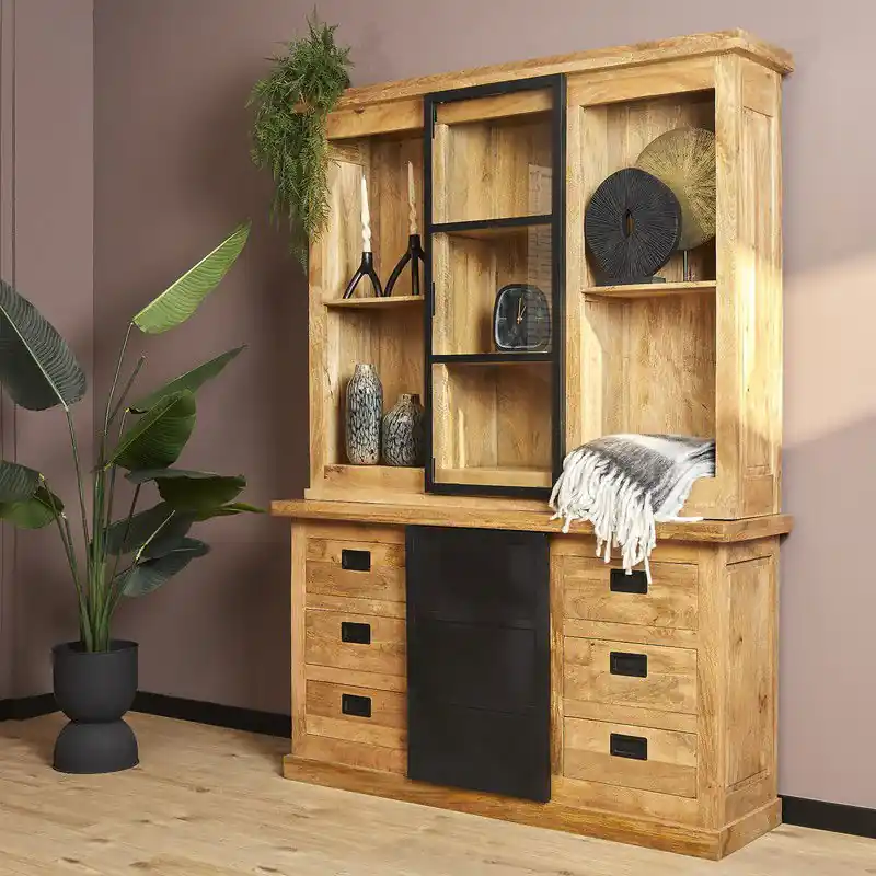 Starfurn - Vitrinekast Nashville - Bruin - 45x160x220 cm Betaalbaar