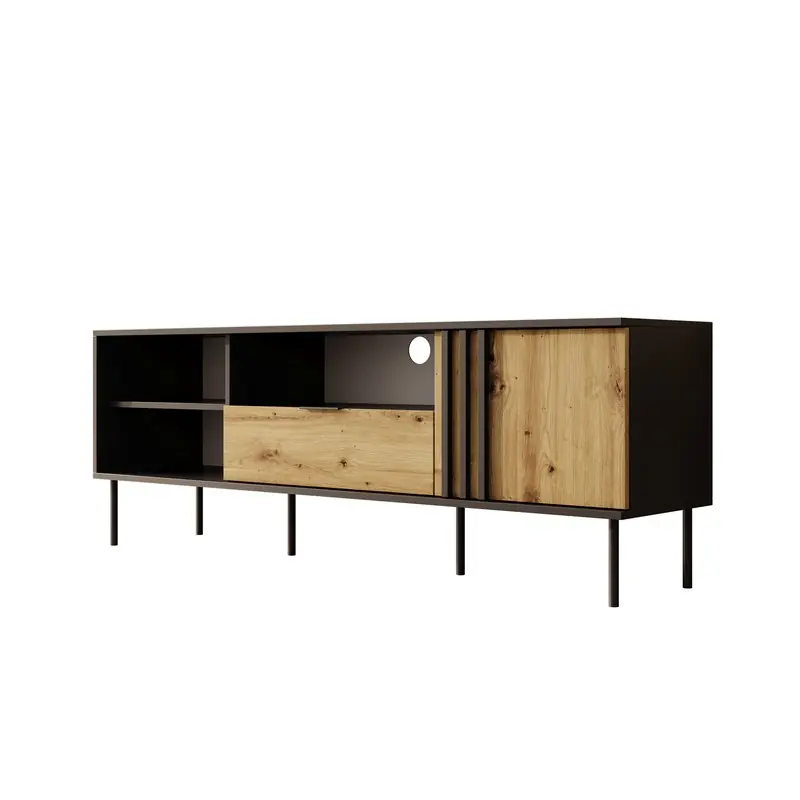 Exclusieve Aanbieding Meubella - Rogan - TV-Meubel - Zwart - 160 cm