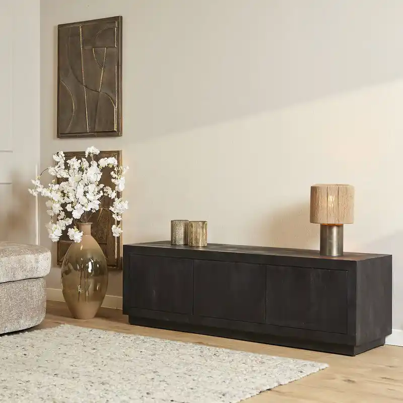 Op = Op Starfurn - Tv meubel Brussel - Zwart - 42x150x46 cm