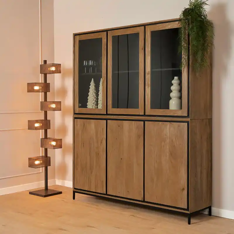 Starfurn - Vitrinekast RichWood - Bruin - 45x160x200 cm Beste Prijs