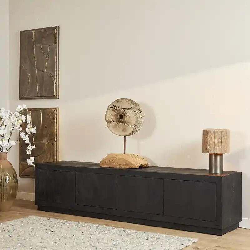 Trendy Starfurn - Tv meubel Brussel - Zwart - 42x200x46 cm
