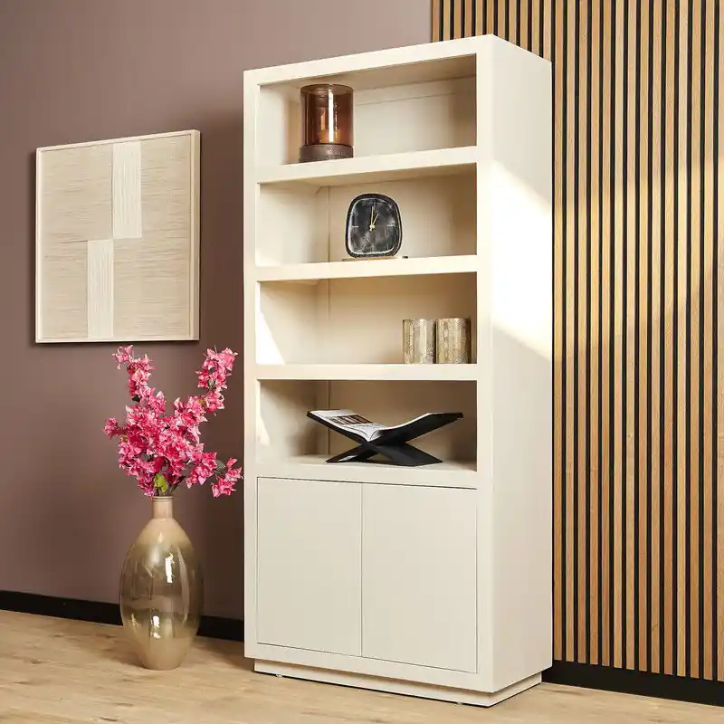 Starfurn - Boekenkast Brussel - Beige - 45x90x200 cm Favoriet