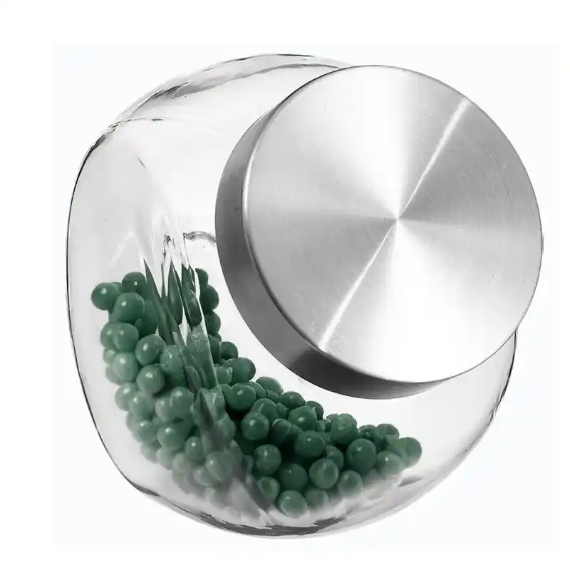 Uitverkoop 5Five Voorraadpot/snoeppot - 4x - glas - 2L - RVS deksel luchtdicht - Voorraadpot