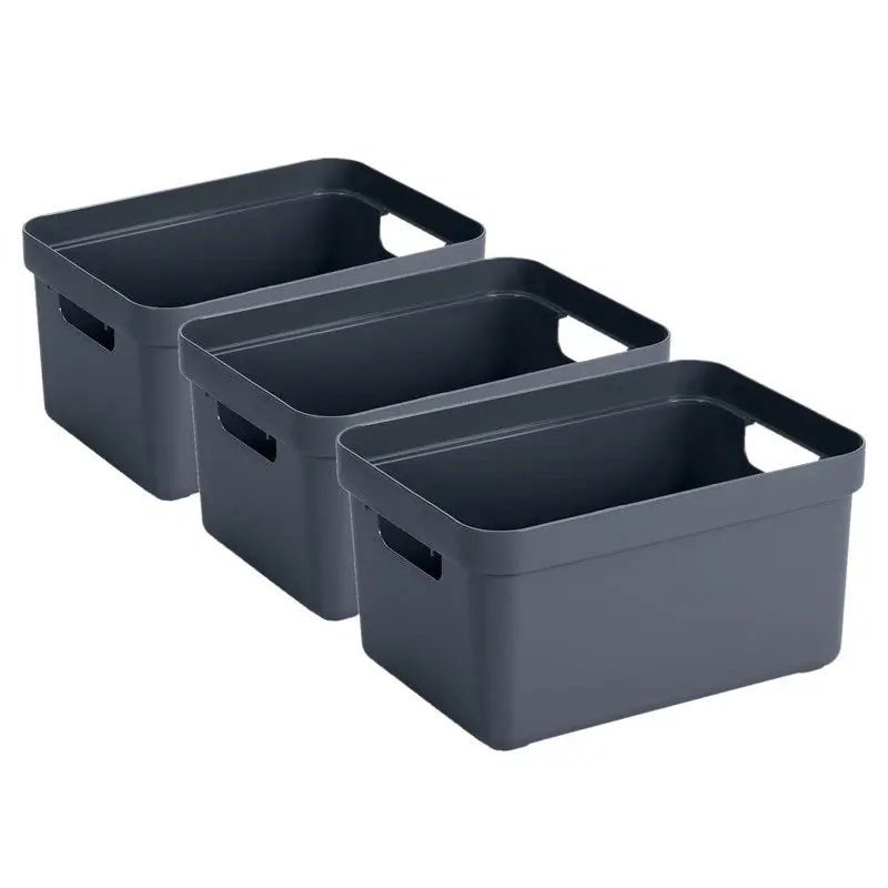 Populair Sunware Opbergbox Sigma - 6x - kunststof - donkerblauw - 13 liter - Opbergbox