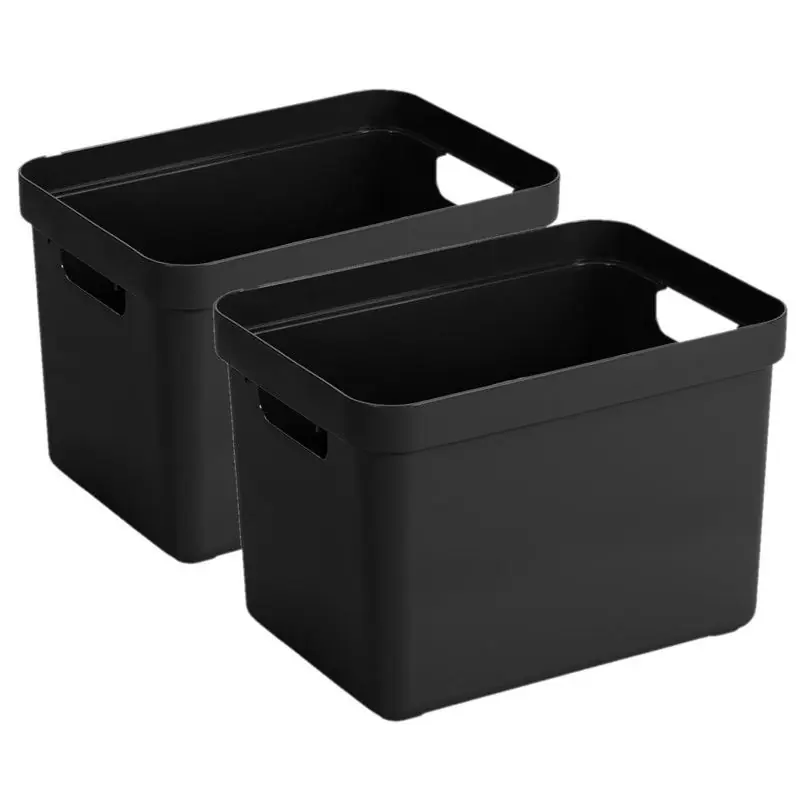 Sunware Opbergbox Sigma - 8x - kunststof - zwart - 18 liter - Opbergbox Nieuw Model