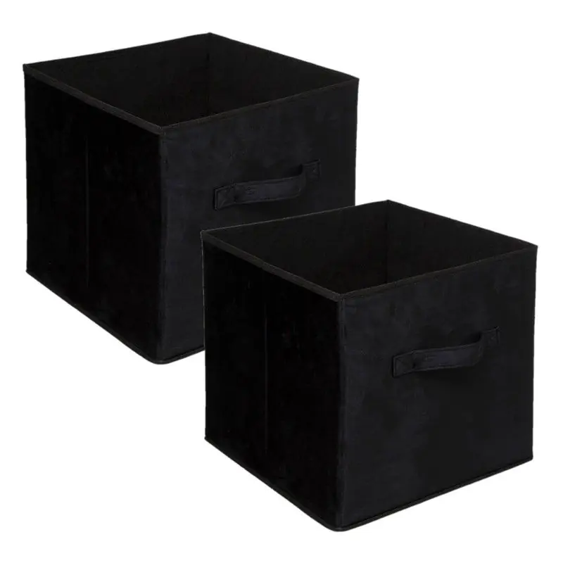 Direct Beschikbaar 5Five Opbergmand/kastmand - 4x - zwart - 29 liter - 31 x 31 x 31 cm - Opbergmanden