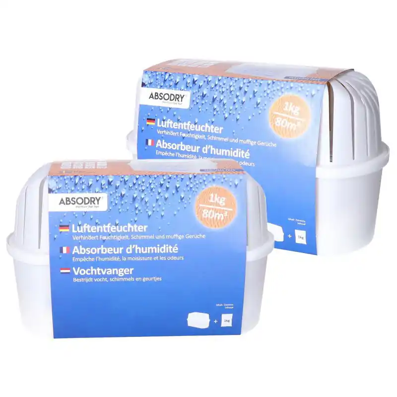 2x stuks vochtopnemer / vochtvanger 1000 gram - Vochtopnemers Handgemaakt