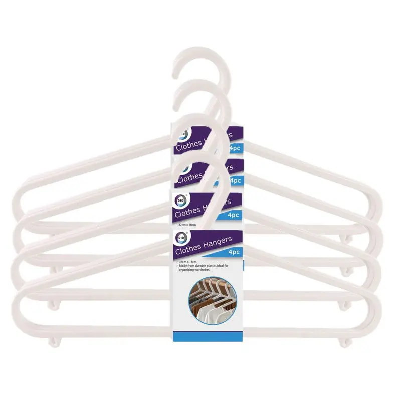 8x Plastic kledinghangers wit - Kledinghangers Geld-Terug-Garantie