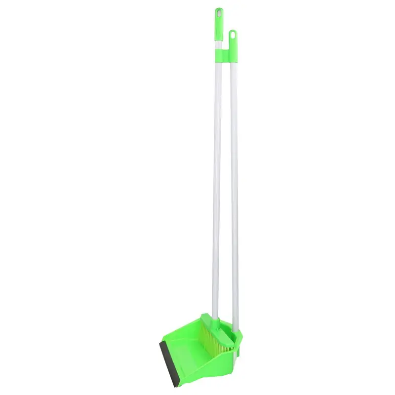 Camping/outdoor lange stoffer en blik op steel groen 87 cm - Stoffer en blik Weekendaanbieding
