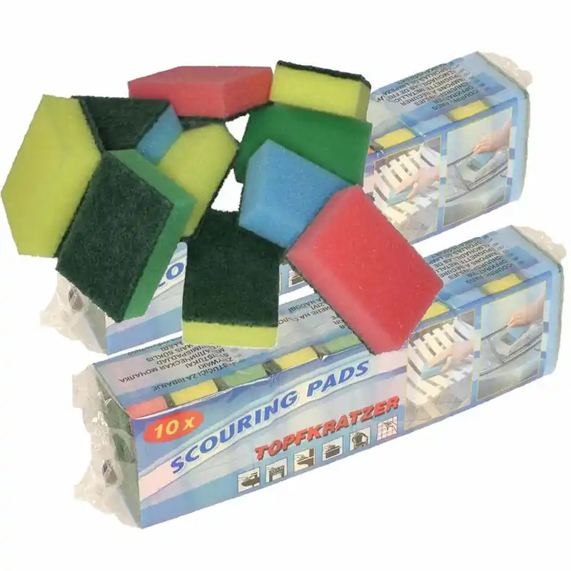 Lage Prijs Schuursponsjes - 80x - schuurspons - 9 x 6 x 3 cm - afwassponsjes - Schuursponzen