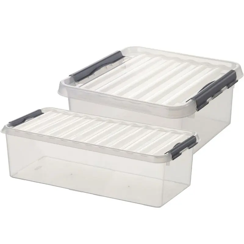 Lage Kosten Opberg boxen set van 6x stuks in 9.5L en 18L kunststof met deksel - Opbergbox