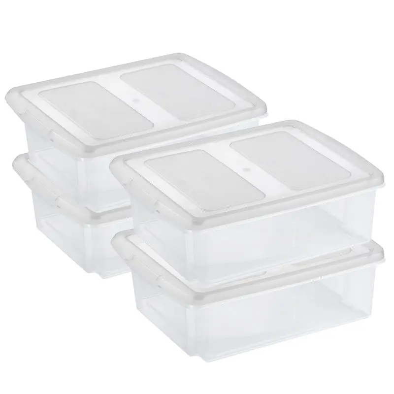 Beste Prijs Sunware set van 4x opslagboxen kunststof 17 liter transparant 45 x 36 x 14 cm met deksel - Opbergbox
