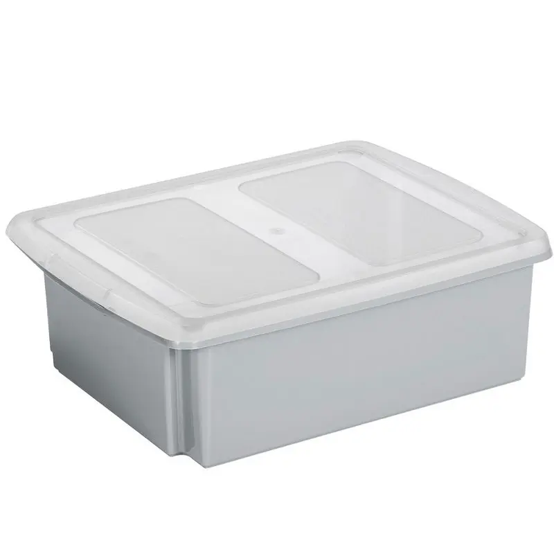 Finale Uitverkoop Sunware opslagbox kunststof 17 liter lichtgrijs 45 x 36 x 14 cm met deksel - Opbergbox