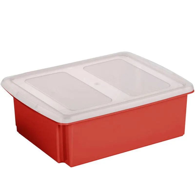 Sunware opslagbox kunststof 17 liter rood 45 x 36 x 14 cm met deksel - Opbergbox Hete Deal