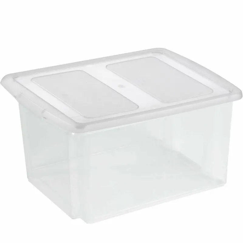 Exclusieve Aanbieding Sunware opslagbox kunststof 32 liter transparant 45 x 36 x 24 cm met deksel - Opbergbox