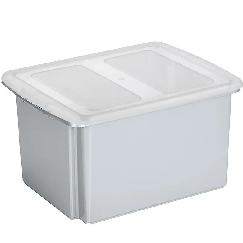 Betaalbaar Sunware opslagbox kunststof 32 liter lichtgrijs 45 x 36 x 24 cm met deksel - Opbergbox