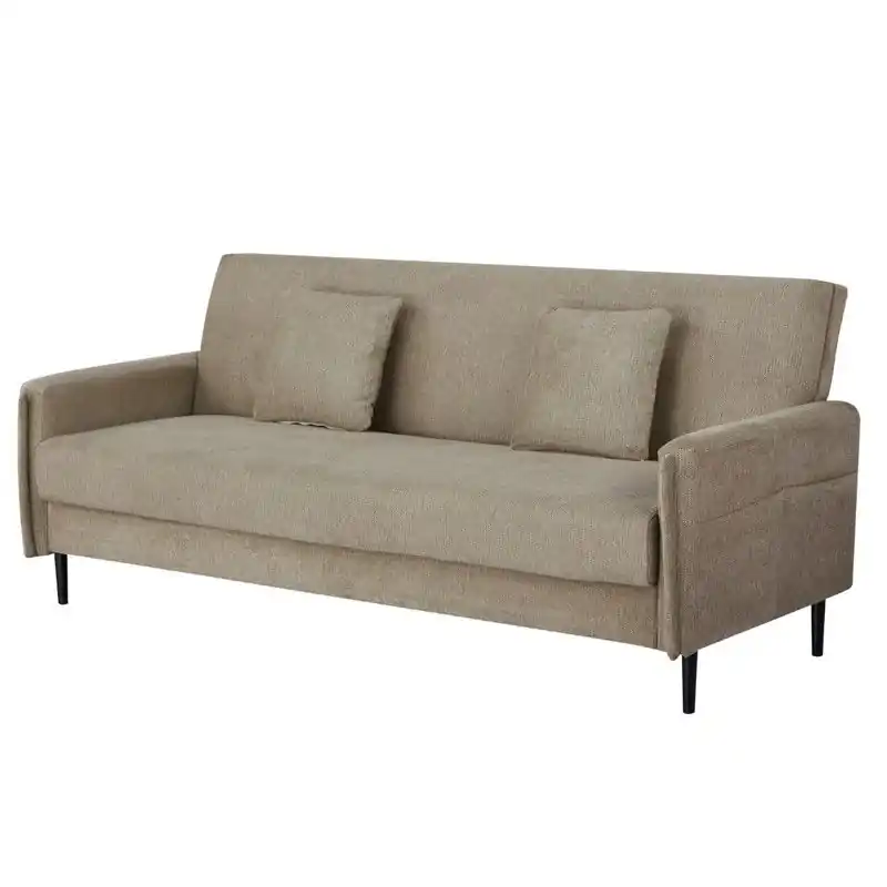 Slaapbank 3-Zits - Taupe Stof - Zithoogte 47cm - 200x85x87cm - Torvi Voordeelprijs