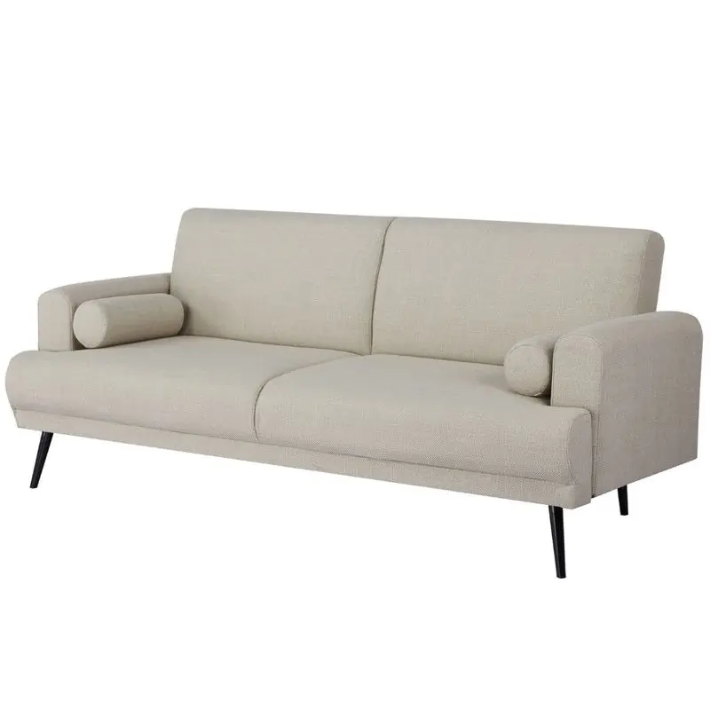 Slaapbank 3-Zits - Beige Stof - Zithoogte 47cm - 209x91x85cm - Jason Hoge Kwaliteit