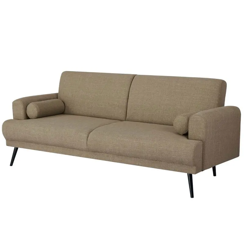 Slaapbank 3-Zits - Taupe Stof - Zithoogte 47cm - 209x91x85cm - Jason Direct Beschikbaar