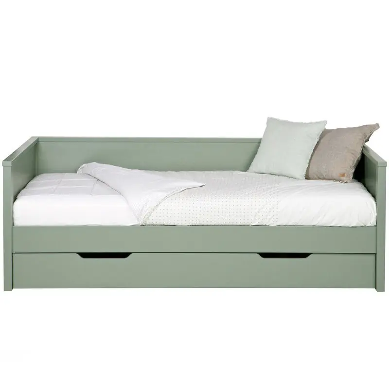 Plaats Bestelling WOOOD Nikki Bedbank Incl Bedlade - Grenen - Groen - 208x100
