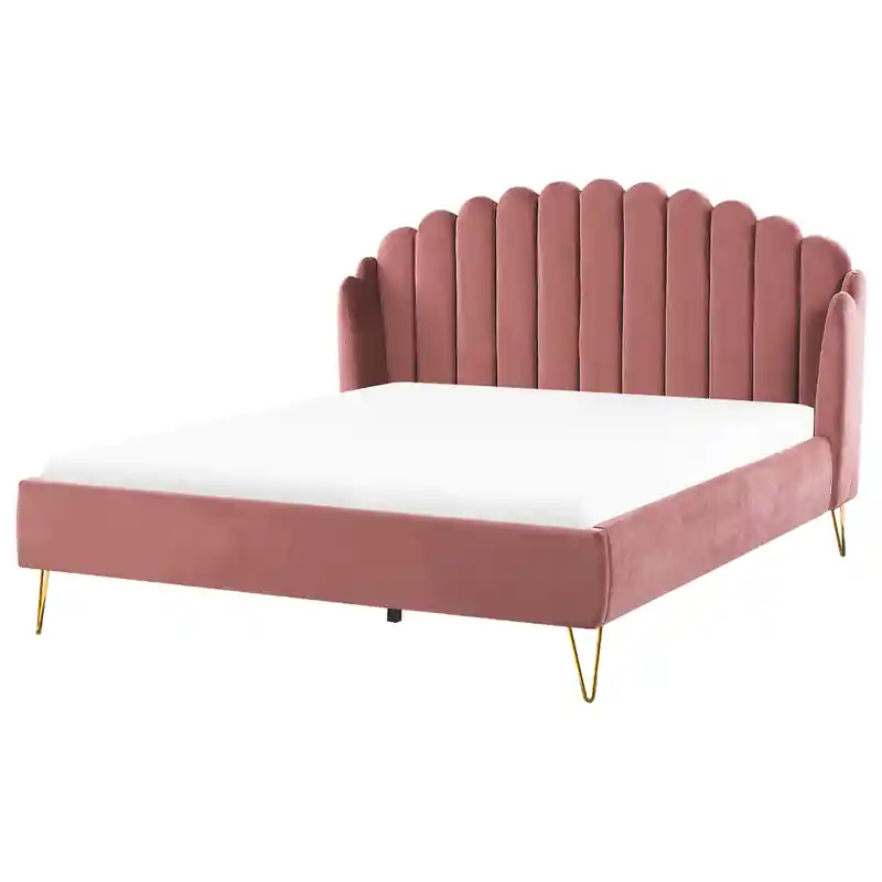 AMBILLOU - Tweepersoonsbed - Roze - 180 x 200 cm - Fluweel Goedkoop