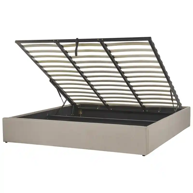 Ambachtelijk DINAN - Tweepersoonsbed - Lichtbruin - 180 x 200 cm - Polyester