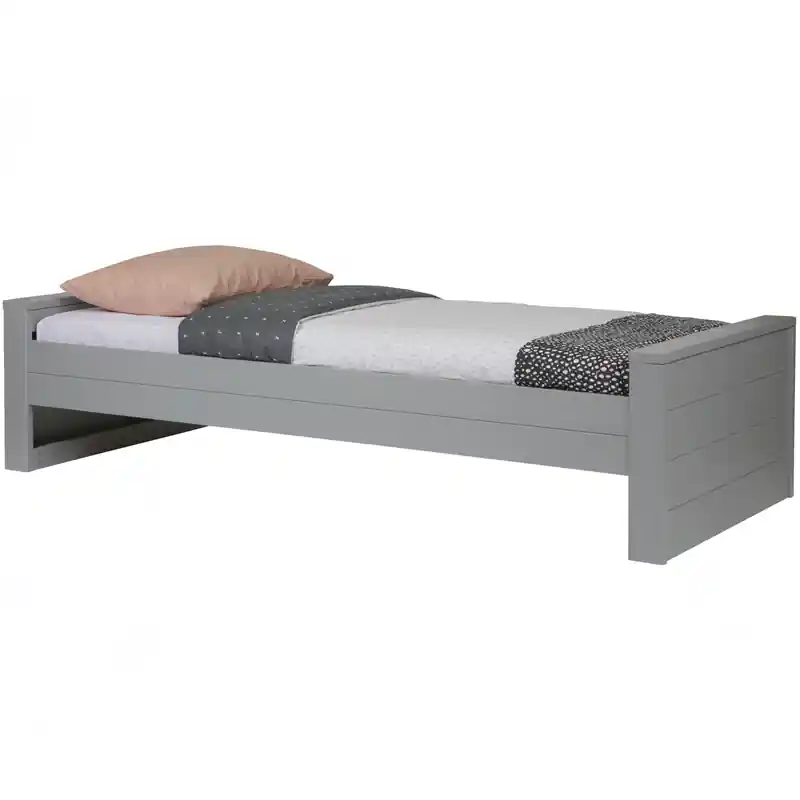 WOOOD Dennis Bed Excl Lade - Grenen - Betongrijs - 53x219x95 Groothandel