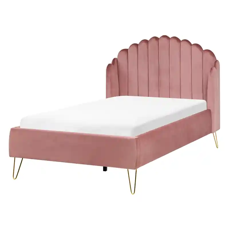 AMBILLOU - Tweepersoonsbed - Roze - 120 x 200 cm - Fluweel Merkproduct