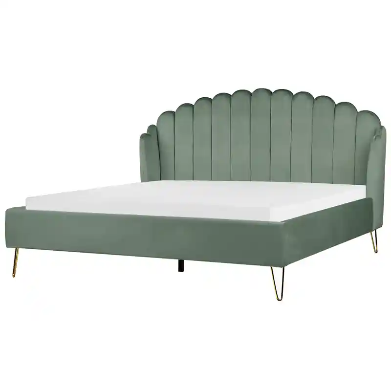 AMBILLOU - Tweepersoonsbed - Groen - 180 x 200 cm - Fluweel Tijdelijk Beschikbaar