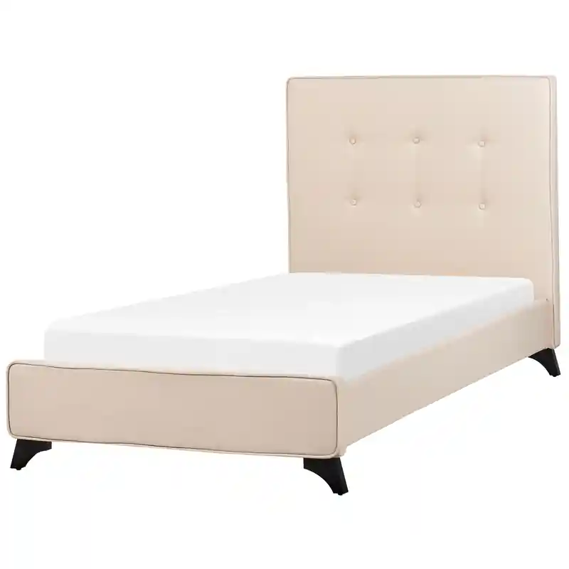 AMBASSADOR - Eenpersoonsbed - Donkerhout - 90 x 200 cm - Polyester Speciale Aanbieding