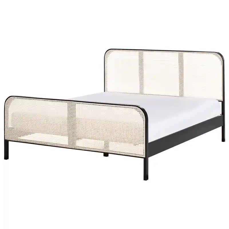 Actieprijs GONFARON - Tweepersoonsbed - Zwart - 160 x 200 cm - Dennenhout