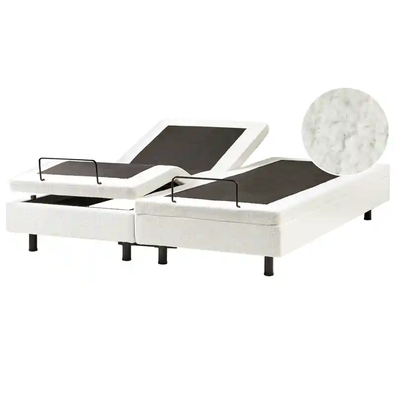 Rechtstreeks Van De Fabrikant DUKE - Bed zonder hoofdbord - Gebroken wit - 180 x 200 cm - Bouclé