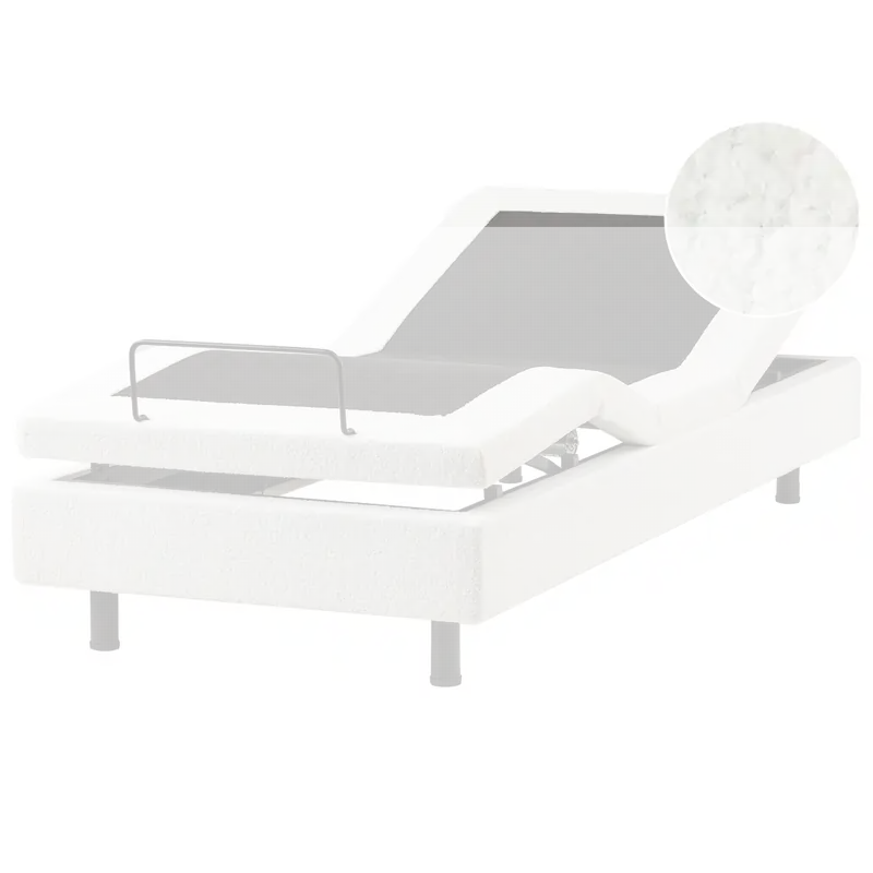 Alleen Vandaag DUKE - Bed zonder hoofdbord - Gebroken wit - 90 x 200 cm - Bouclé