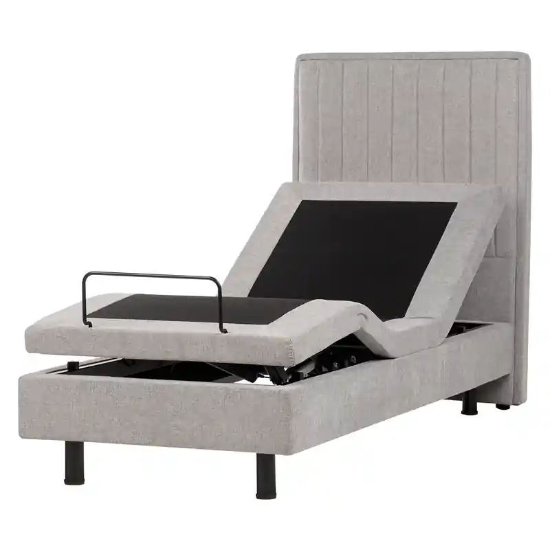 DUKE II - Eenpersoonsbed - Grijs - 80 x 200 cm - Polyester Groothandel