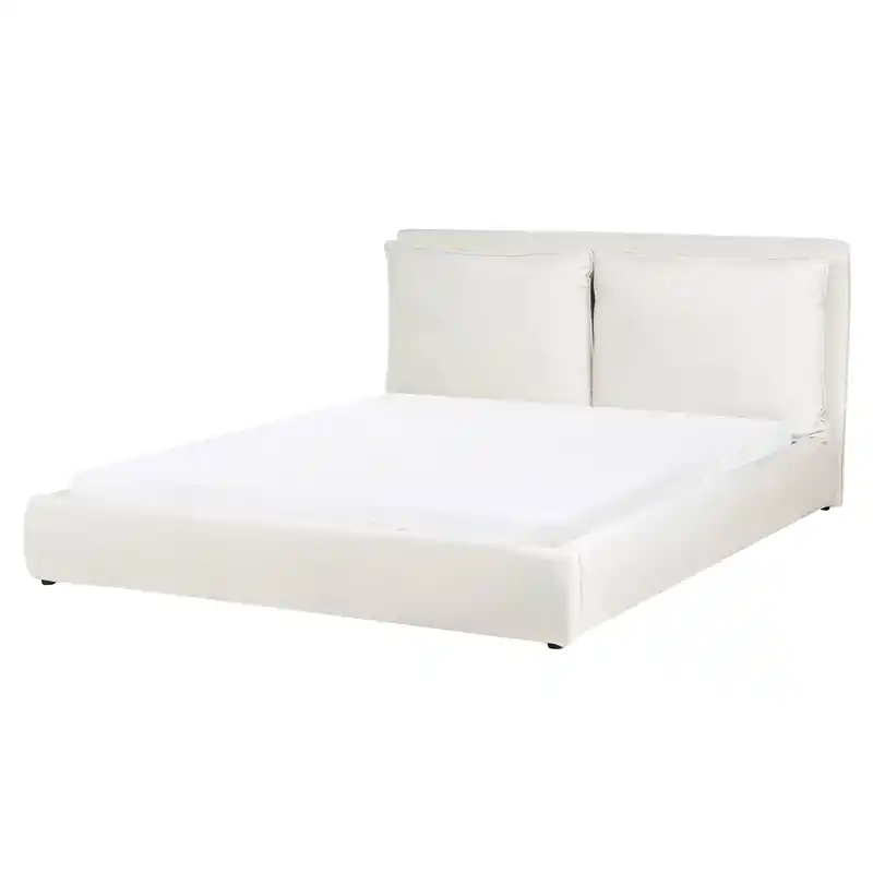 BAJONNA - Tweepersoonsbed - Off-white - 160 x 200 cm - Stof Premium
