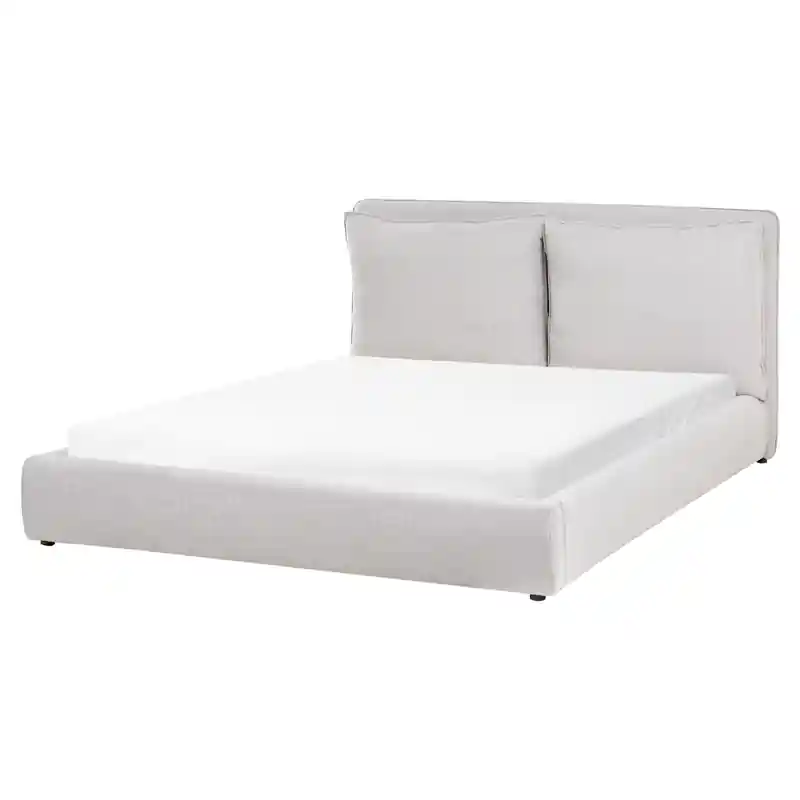 BAJONNA - Tweepersoonsbed - Lichtgrijs - 160 x 200 cm - Stof Bestseller
