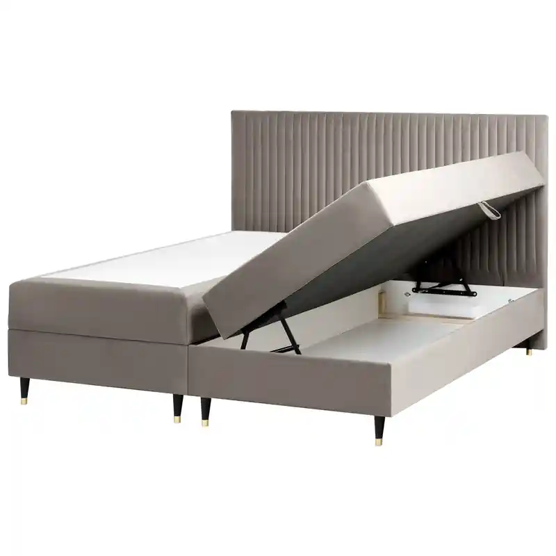 Wereldwijde Verzending DAME - Boxspringbed - Taupe - 180 x 200 cm - Fluweel