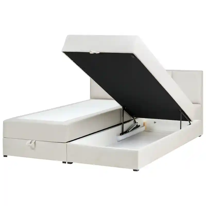 BARONET - Boxspringbed - Off-white - 180 x 200 cm - Stof Hete Deal