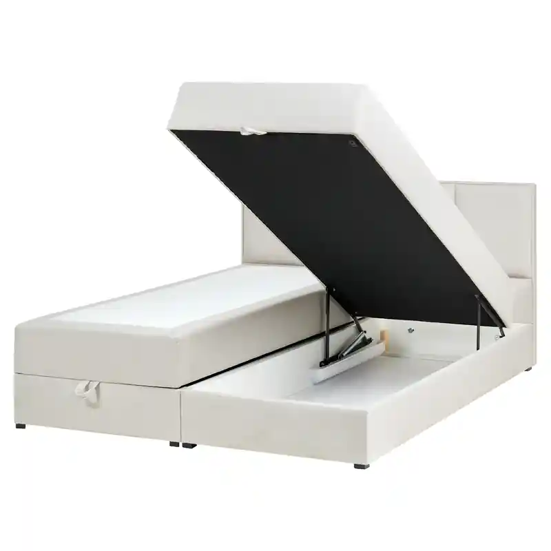 Ambachtelijk BARONET - Boxspringbed - Off-white - 160 x 200 cm - Stof