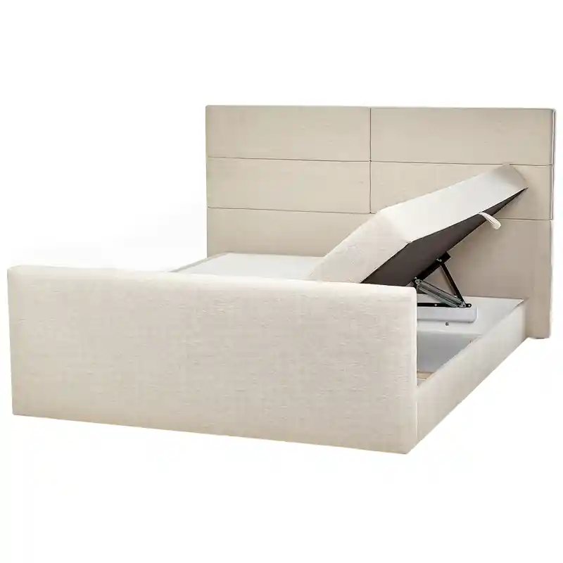 ARISTOCRAT - Boxspringbed - Lichtbeige - 180 x 200 cm - Polyester Gecertificeerd