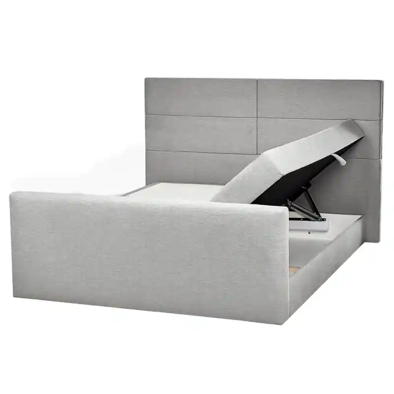 ARISTOCRAT - Boxspringbed - Lichtgrijs - 160 x 200 cm - Polyester Veilige Betaling