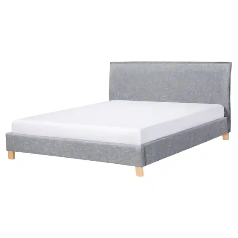 Weekendaanbieding SENNEZ - Tweepersoonsbed - Lichtgrijs - 160 x 200 cm - Polyester