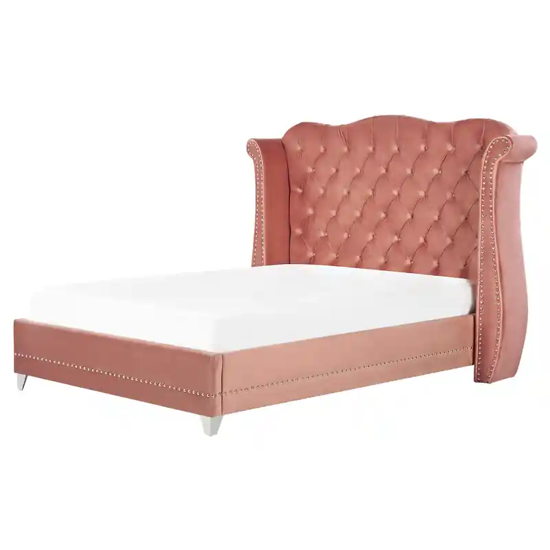 AYETTE  - Tweepersoonsbed - Roze - 160 x 200 cm - Fluweel Beste Prijs