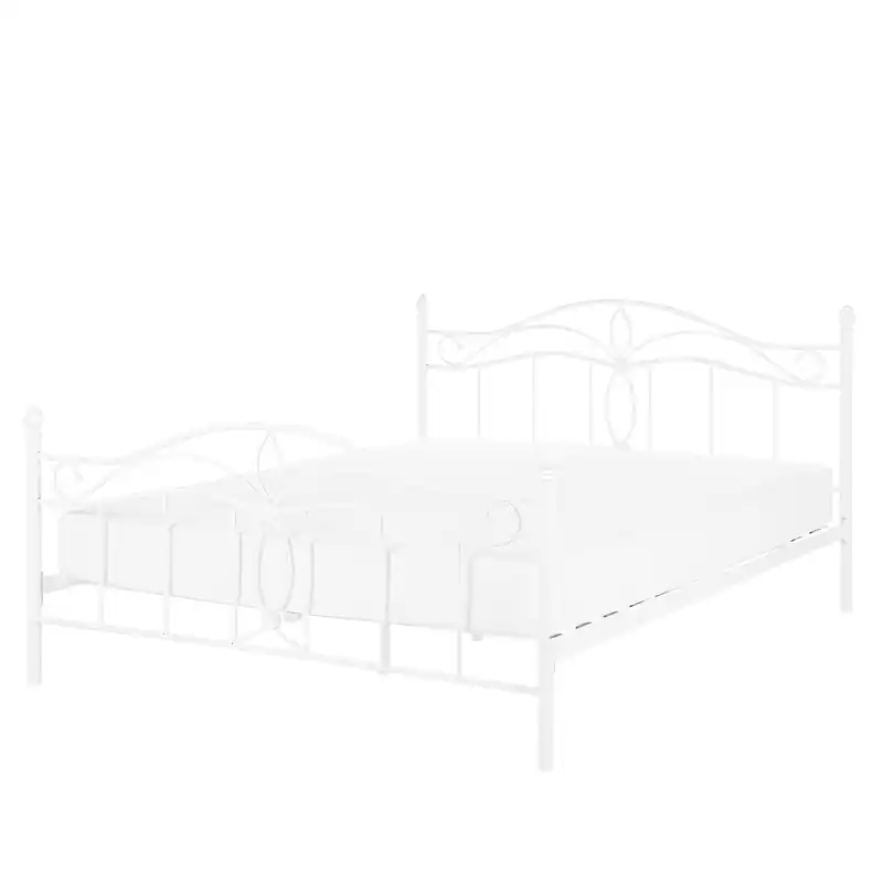 ANTLIA - Tweepersoonsbed - Wit - 140 x 200 cm - Metaal Koopje