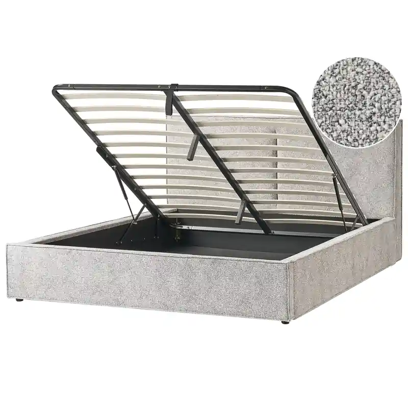Actieprijs MOISSAC - Bed met opbergruimte - Zwart/Wit - 180 x 200 cm - Gebreid