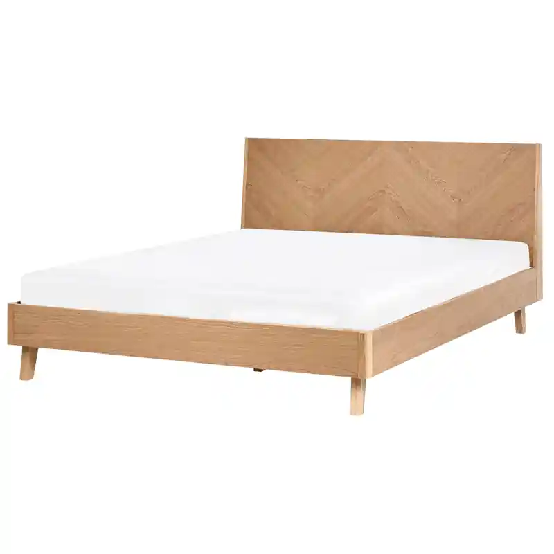 WIZERNES - Tweepersoonsbed - Lichtbruin - 160 x 200 cm - MDF Koop Online
