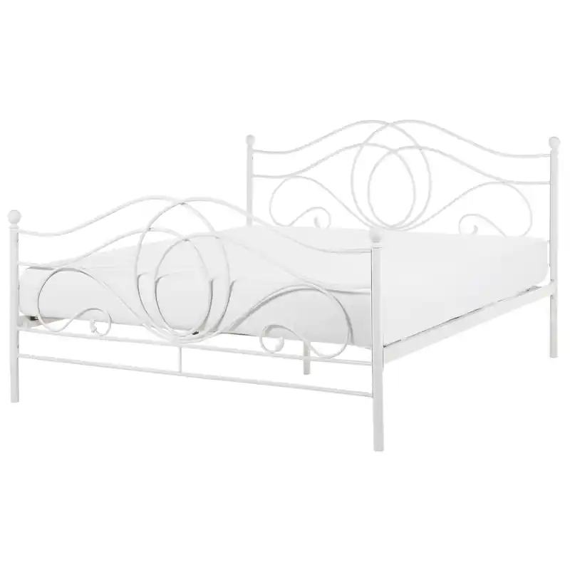 Authentiek LYRA - Tweepersoonsbed - Wit - 140 x 200 cm - Metaal