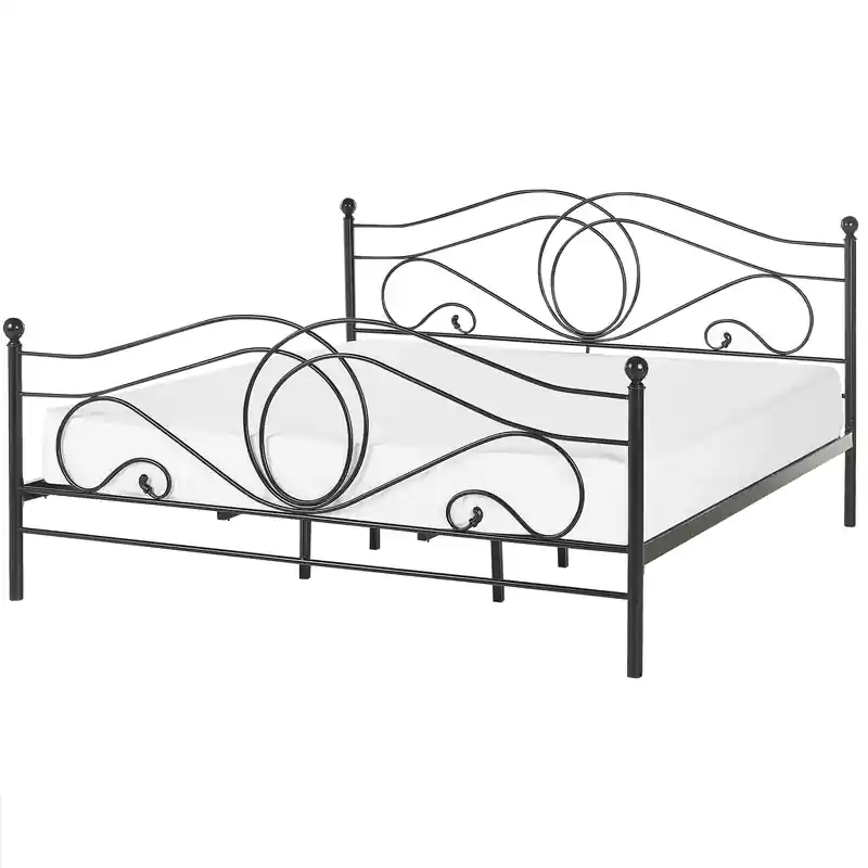 Voordeelprijs LYRA - Tweepersoonsbed - Zwart - 180 x 200 cm - Metaal