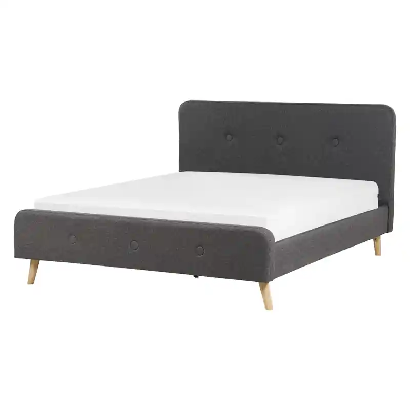 Aanbieding RENNES II - Tweepersoonsbed - Donkergrijs - 160 x 200 cm - Polyester